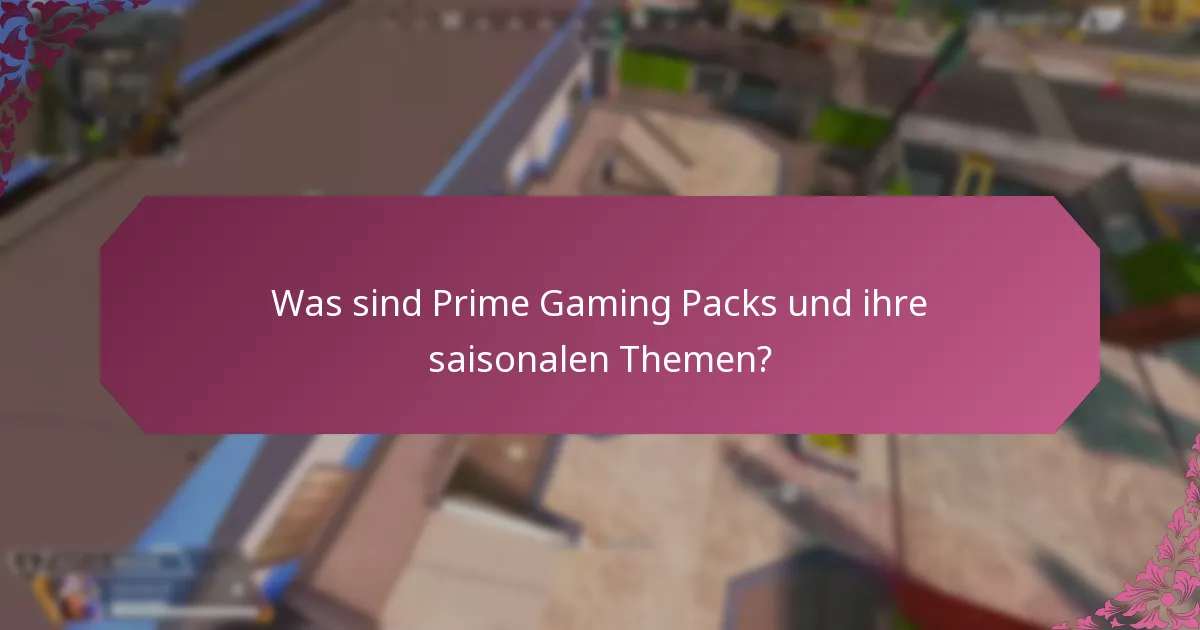 Welche thematischen Inhalte sind in Prime Gaming Packs enthalten?